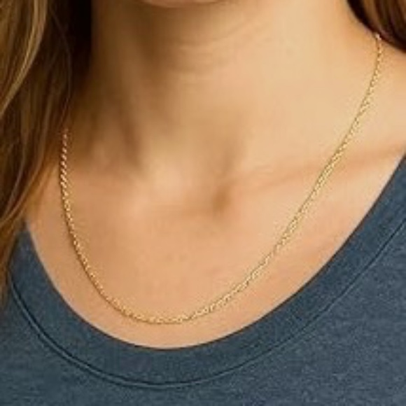 14k Solid Yellow Gold Singapore Chain Necklace - 16